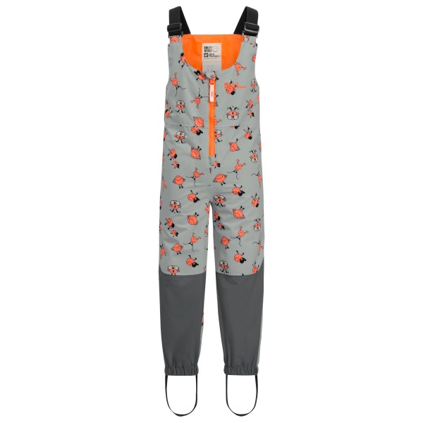 Jack Wolfskin - Kid's Smileyworld 2L AOP Bib - Regenhose Gr 128 grau von Jack Wolfskin