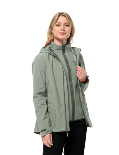 Jack Wolfskin Damen Moonrise 3in1 Jkt W, Mint Leaf, 3XL EU von Jack Wolfskin