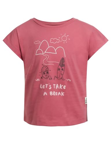Jack Wolfskin Mädchen TAKE A Break T G T-Shirt, Soft pink, 116 cm von Jack Wolfskin