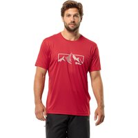 Jack Wolfskin Peak Graphic T-Shirt Men Funktionsshirt Herren XL rot red glow von Jack Wolfskin