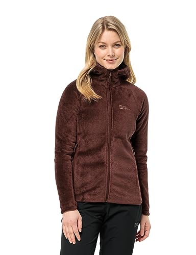 Jack Wolfskin Damen ROTWAND Hooded FZ W Fleece-Jacke, Dark Maroon, XS von Jack Wolfskin