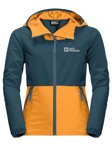 Jack Wolfskin Jungen Turbulence B Softshelljacke, orange pop, 116 von Jack Wolfskin