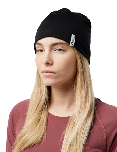 Jack Wolfskin Unisex Merino Beanie-Mütze, Schwarz, Einheitsgröße EU von Jack Wolfskin