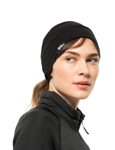 Jack Wolfskin Unisex Merino hoofdband Winter Stirnband, Schwarz, Einheitsgröße EU von Jack Wolfskin