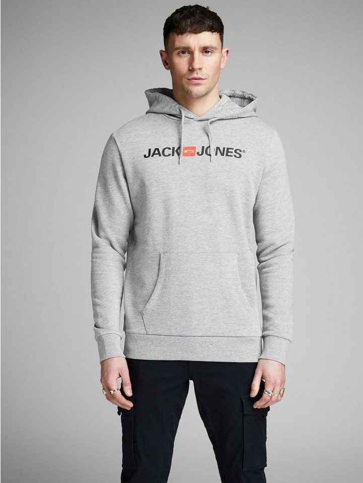 Jack & Jones Hoodie Corp Sweat Hood Kapuzen Sweatshirt Jumper Reg Fit (1-tlg) 3477 in Grau von Jack & Jones