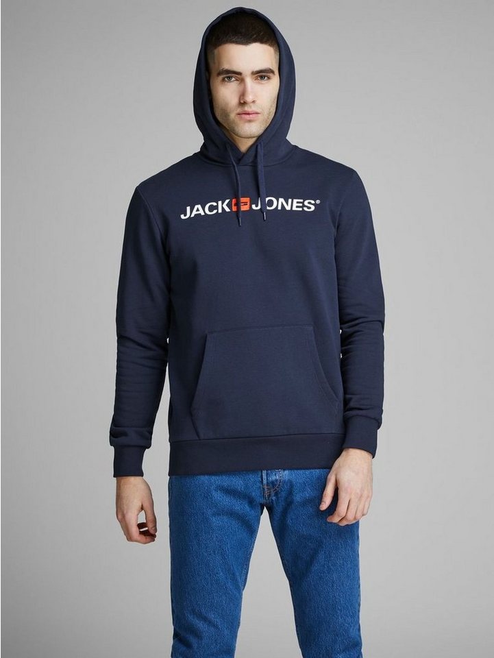 Jack & Jones Hoodie Corp Sweat Hood Kapuzen Sweatshirt Jumper Reg Fit (1-tlg) 3477 in Navy von Jack & Jones