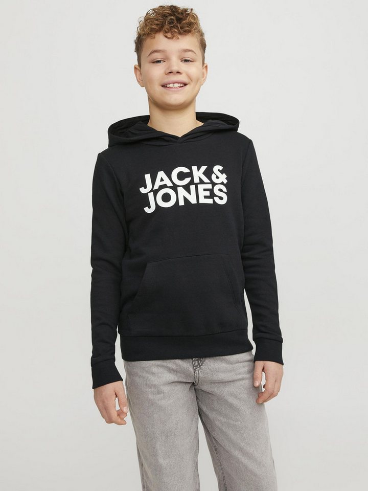 Jack & Jones Hoodie Logo Hoodie Kapuzen Pullover Sweater JJECORP 6502 in Schwarz-2 von Jack & Jones