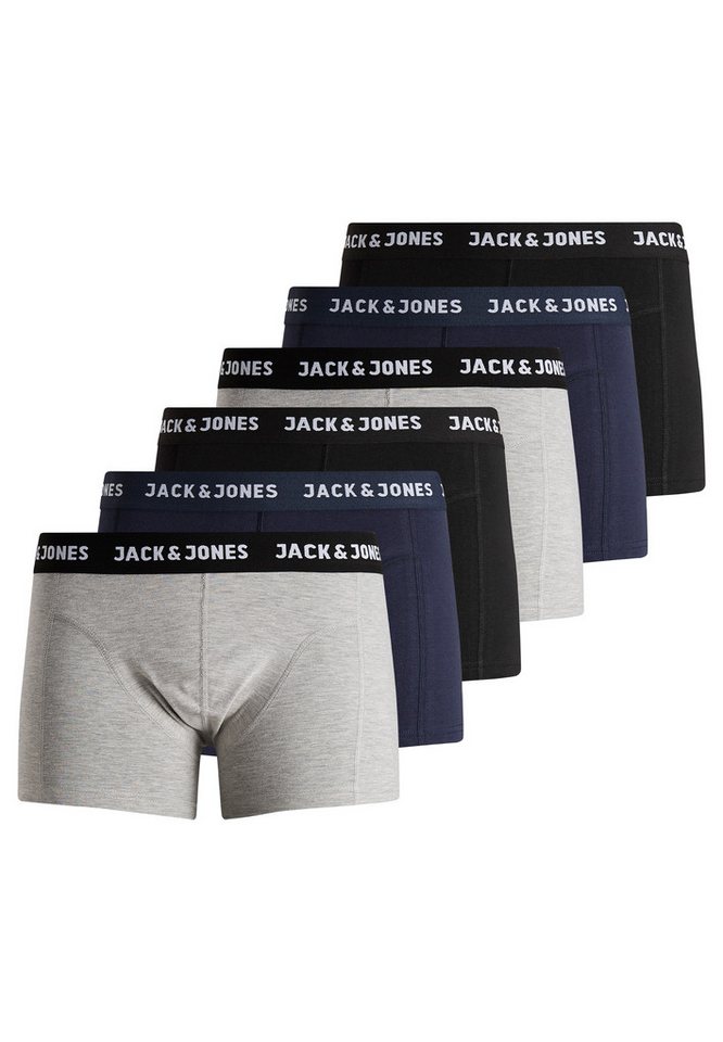 Jack & Jones Retro Boxer 6er Pack Anthony (Spar-Set, 6-St) Retro Short / Pant - Baumwolle - Ohne Eingriff - Atmungsaktiv von Jack & Jones