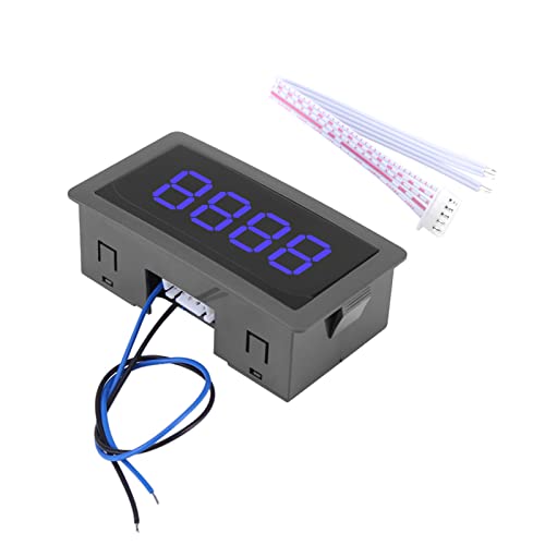 Digitaler Zähler DC-LED-Anzeige 4-stellig 0-9999 Auf/Ab Plus/Minus Panel Counter Meter mit Kabel(blau) von Jadeshay