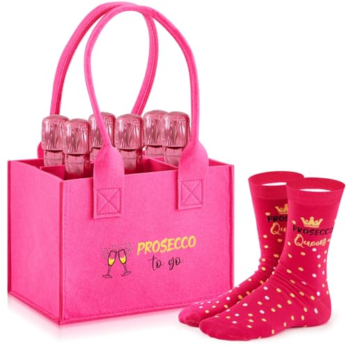 Jadive Prosecco Damen Handtasche Filztasche für 6 Flaschen Flaschentasche Flaschenkorb Lustige Socken Flaschenträger Einkaufstasche Prosecco to Go Geschenke für Frau Freundin Mädelsabend Jadive Prosecco Damen Handtasche Filztasche für 6 Flaschen Flaschentasche Flaschenkorb Lustige Socken Flaschenträger Einkaufstasche Prosecco to Go Geschenke für Frau Freundin Mädelsabend von Jadive