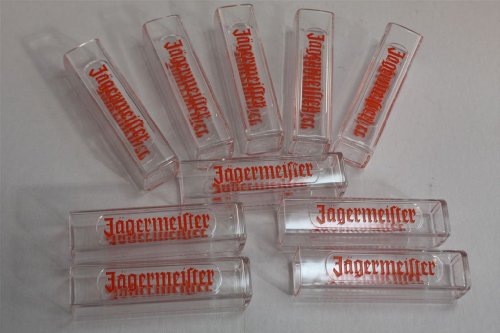 10x Jägermeister Tooter - Reagenzglas eckig geprägt 0,02 von Jägermeister