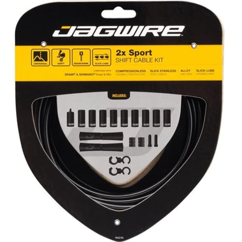 Jagwire 2 x Sport Shift Set mit Handschuhen und Schaltzügen, für Erwachsene, Unisex, Schwarz, Einheitsgröße von Jagwire