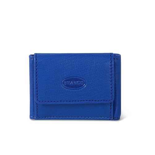 Sehr Kleine Geldbörse, Mini Portemonnaie Größe XS, Echt-Leder, für Damen und Herren, Azur-Blau, Branco 103 von Jahn-Lederwaren