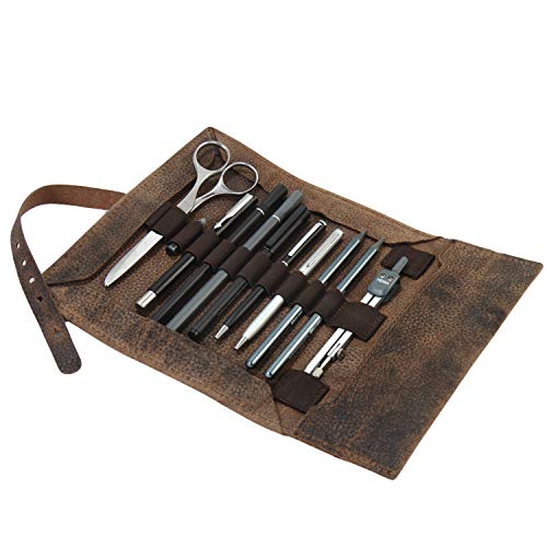 Jahn-Tasche – Stylische Stifterolle / Rollmäppchen Größe L aus Büffel-Leder, Braun, Modell 015 Jahn-Tasche – Stylische Stifterolle / Rollmäppchen Größe L aus Büffel-Leder, Braun, Modell 015 von Jahn-Tasche