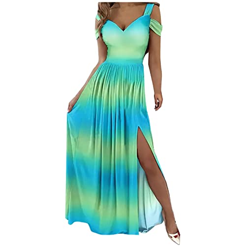 Jaihank Abendkleid Damen Kleider Elegantes Einfarbiges Cocktailkleid Ärmelloses Ballkleid mit V-Ausschnitt Sexy Spitzennähten Partykleid Kleid in A-Linie Swingkleid mit Schlitz Bodenlanges Maxikleid von Jaihank