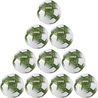 10er Ballpaket JAKO Glaze 290g Leicht-Fußball 705 - weiß/khaki/neongrün 4 von Jako