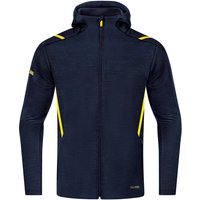 JAKO Challenge Kapuzenjacke Kinder marine meliert/neongelb 128 von Jako