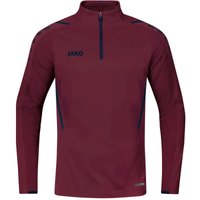 JAKO Challenge Sweatshirt mit 1/4-Reißverschluss Kinder maroon/marine 140 von Jako