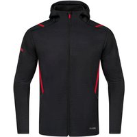 JAKO Challenge Kapuzenjacke schwarz meliert/rot S JAKO Challenge Kapuzenjacke schwarz meliert/rot S von Jako