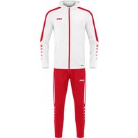 JAKO Power Polyester Trainingsanzug mit Kapuze Damen 004 - weiß/rot 36 von Jako