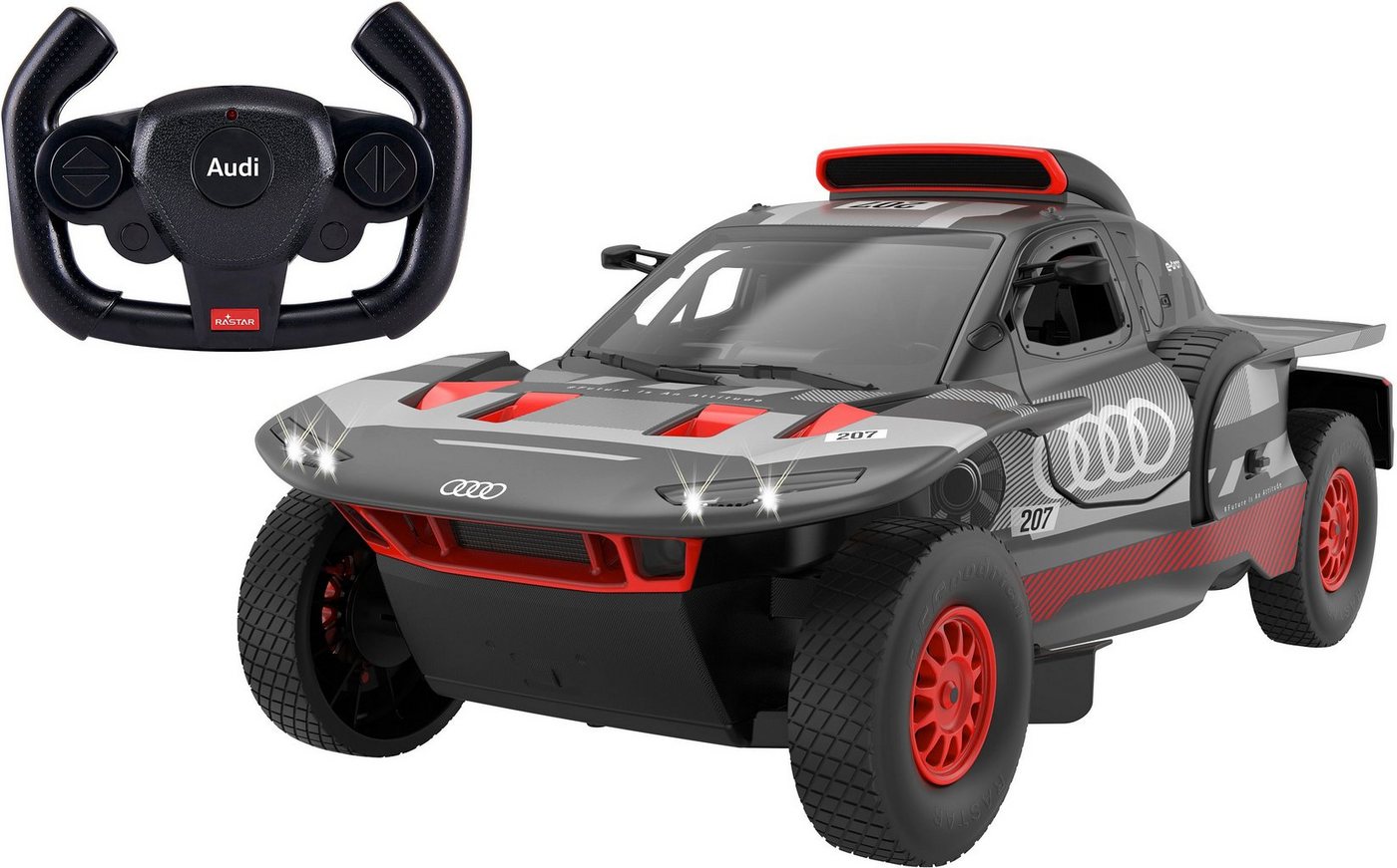 Jamara RC-Auto Deluxe Cars, AUDI RS Q e-tron E2 1:14, grau - 2,4 GHz, mit LED-Lichtern Jamara RC-Auto Deluxe Cars, AUDI RS Q e-tron E2 1:14, grau - 2,4 GHz, mit LED-Lichtern von Jamara