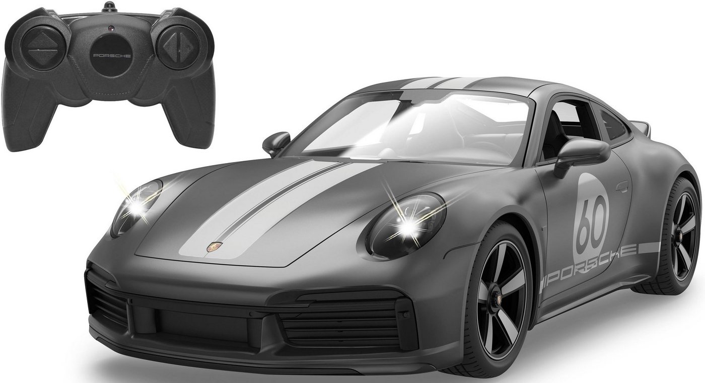 Jamara RC-Auto Deluxe Cars, Porsche 911 Sport Classic 1:16, grau - 2,4 GHz, mit LED-Lichtern von Jamara