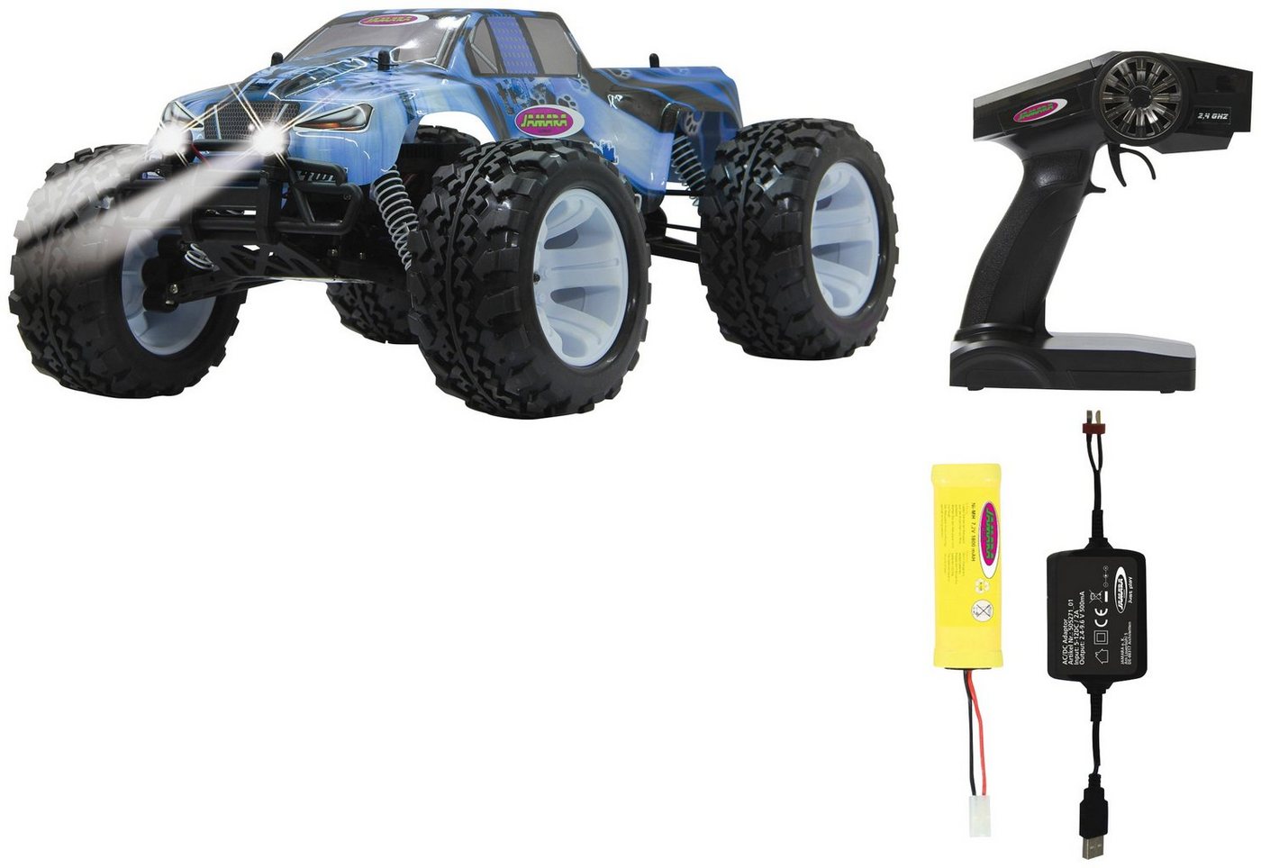 Jamara RC-Monstertruck Tiger Ice Monstertruck 4WD, 1:10, 2,4 GHz, mit LED Jamara RC-Monstertruck Tiger Ice Monstertruck 4WD, 1:10, 2,4 GHz, mit LED von Jamara