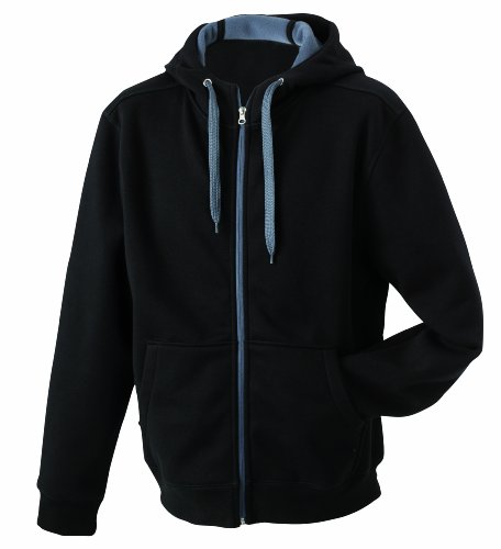 James & Nicholson Damen Doubleface Jacket Jacke, Schwarz (Black/Carbon), 42 (Herstellergröße: XXL) von James & Nicholson