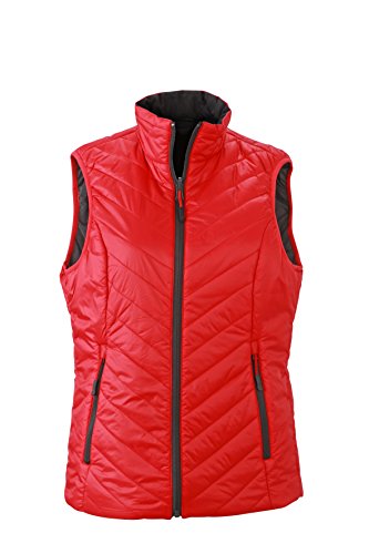 James & Nicholson Damen Lightweight Vest Outdoor Weste, Rot (Red/Carbon), 36 (Herstellergröße: M) von James & Nicholson