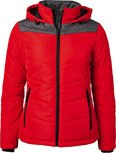 James & Nicholson Damen Winter Jacke, Rot (Red/Anthracite-Melange), 38 (Herstellergröße: L) von James & Nicholson