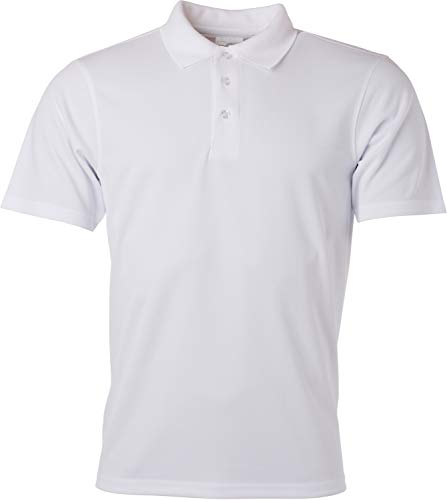 James & Nicholson Herren Active Poloshirt, Weiß (White), X-Large von James & Nicholson