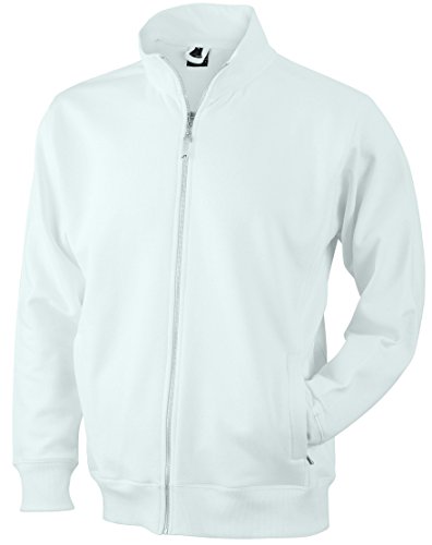 James & Nicholson Herren Jacket Sweatshirt, Weiß (White), Medium von James & Nicholson