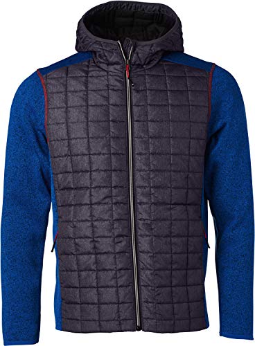 James & Nicholson Herren Men's Knitted Hybrid Jacket Jacke, Blau (Royal-Melange/Anthracite-Melange), X-Large von James & Nicholson