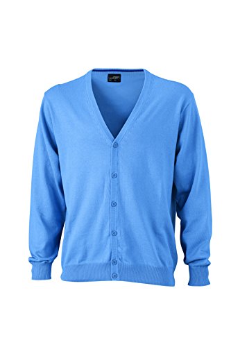 James & Nicholson Herren V-Neck Cardigan Strickjacke, Blau (Glacier-Blue), XX-Large von James & Nicholson