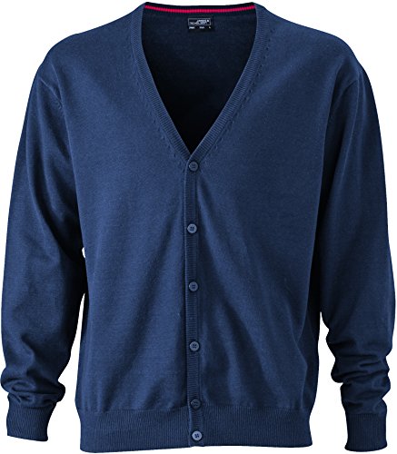 James & Nicholson Herren V-Neck Cardigan Strickjacke, Blau (Navy), Large von James & Nicholson