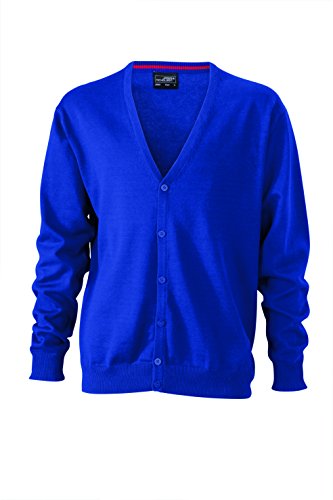 James & Nicholson Herren V-Neck Cardigan Strickjacke, Blau (Royal), Medium von James & Nicholson