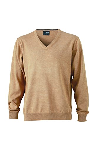 James & Nicholson Herren V-Neck Pullover, Beige (Caemel), X-Large von James & Nicholson