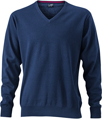 James & Nicholson Herren V-Neck Pullover, Blau (Navy), Large von James & Nicholson