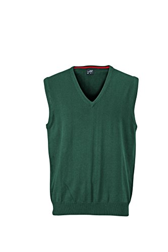 James & Nicholson Herren V-Neck Pullunder, Grün (Forest), X-Large von James & Nicholson