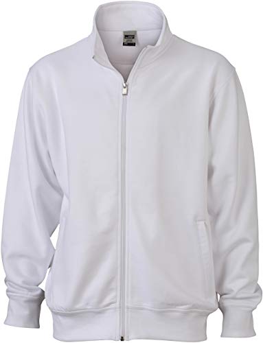 James & Nicholson Herren Workwear Sweat Jacket Sweatshirt, Weiß (White), XXX-Large von James & Nicholson