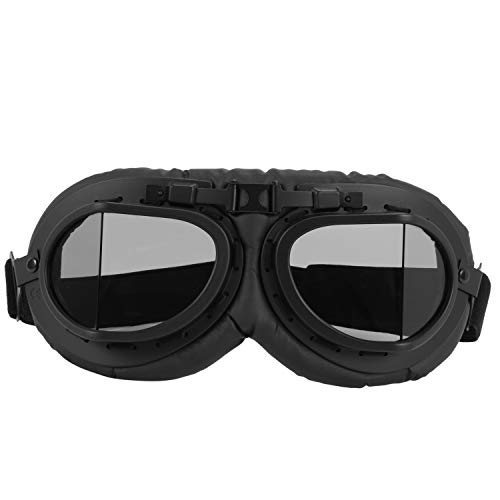 Janasiba Schutzbrille für Motorradhelm, Grau, Retro, Pilotenbrille, Wwii, Vintage, Jet-Brille, UV-Scooter, Motorrad, für Helm von Janasiba