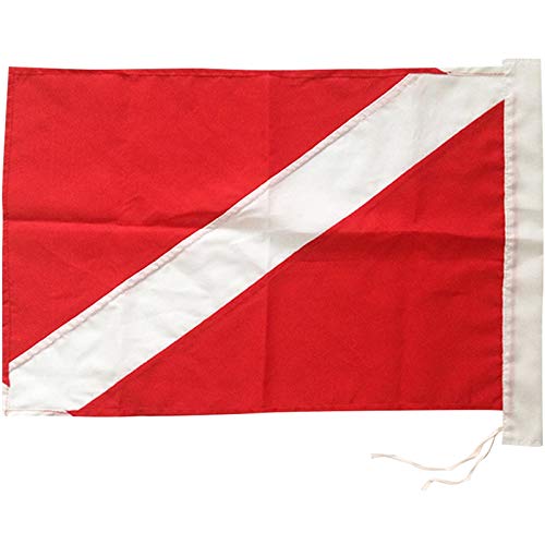 Janasiba Tauchflagge zum Unterwassertauchen, mit Schwimmer, Schwimmring, Boot, Tauchstange nach unten, 35 x 50 cm von Janasiba