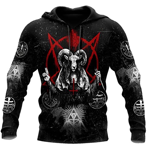 Jane Aigle Dunkles Satanisches Muster 3D All Over Printed Fashion Large Size Hoodies Männer Kapuzen-Sweatshirt Unisex Zip Pullover Freizeitjacke Trainingsanzug von Jane Aigle