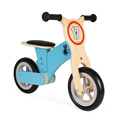 Janod - Bikloon ‘Little Racer’ - Laufrad aus Holz - Lernlaufrad - Motorik und Gleichgewichtssinn Entwickeln - Kinder Holzspielzeug - FSC-Zertifiziert - Ab 2 Jahren, J03285 von Janod