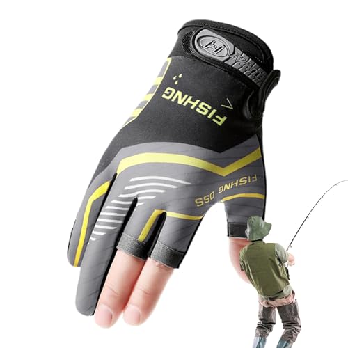 Angelhandschuhe – leichte Fliegenfischer-Handschuhe, 3-Finger-Angelhandschuhe, atmungsaktive UV-Schutz-Handschuhe, 3-Finger-Angelhandschuhe für Outdoor-Aktivitäten, Jagd von Janurium