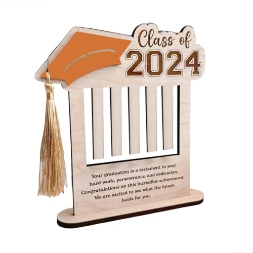 Jasaly 2024 Holz Graduierung Geldbörse Abschlusssaison Geschenk Geldbörse Holzgeldbörse Orange, Orange von Jasaly