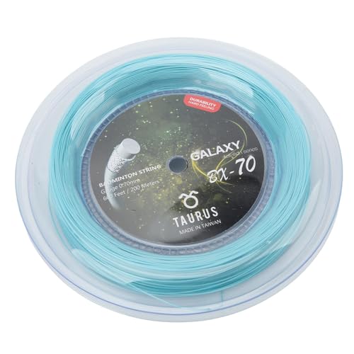 Jauarta Powerti BX70 Badmintonschläger, hochelastische Nylon-Badmintonschläger, 0,7 mm, 200 m Rolle, Himmelblau von Jauarta