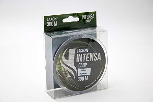 Jaxon Angelschnur 300m INTENSA CARP Spule schnell sinkende Karpfenschnur Feederschnur (0,30mm / 18kg) von Jaxon