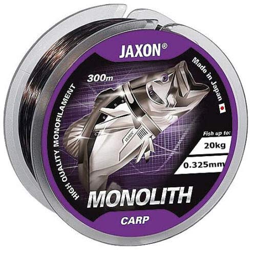 Jaxon Angelschnur Monolith CARP 0,25-0,35mm 300m Spule Monofile Karpfenschnur (0,325mm/20kg) von Jaxon