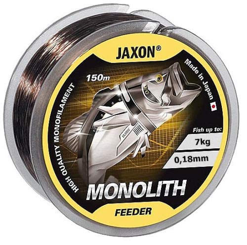 Jaxon Angelschnur Monolith Feeder 150m / 0,16-0,35mm Spule Monofile Feederschnur (0,18mm / 7kg) von Jaxon